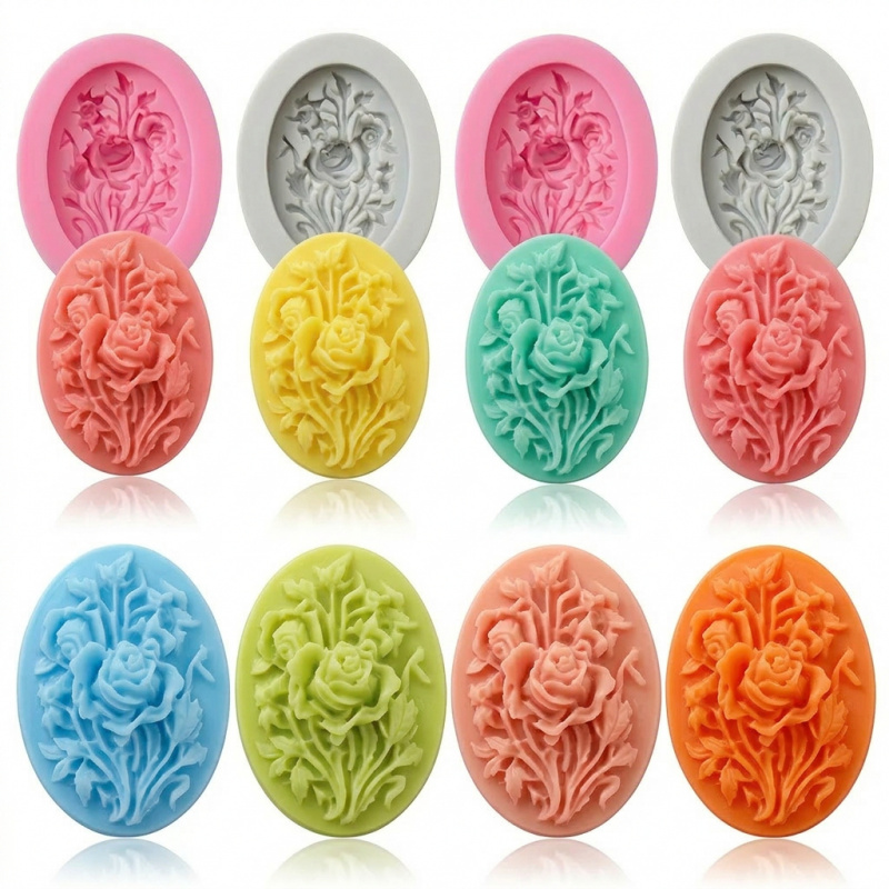 Soap Making Silicone Molds - 4 moules en silicone en forme